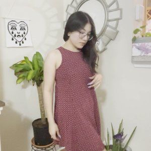 Floral maroon shift dress